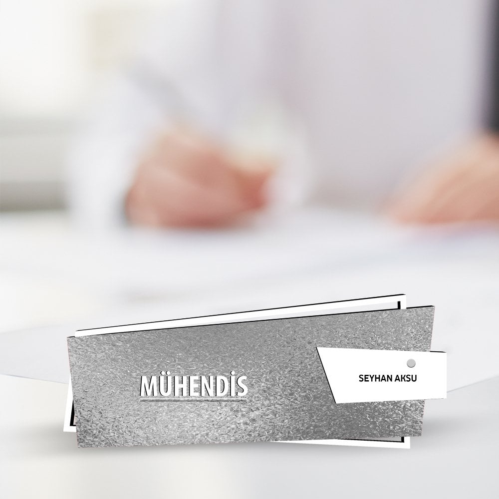 Kişiye Özel Mesleki Mühendis Ahşap Masa İsimliği (Model G9)