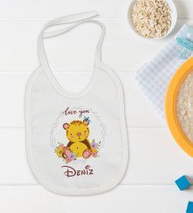 BK Kids Kişiye Özel İsimli Bebek Body Zıbın ve Mama Önlüğü Hediye Seti - Model 15