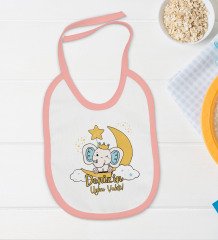 BK Kids Kişiye Özel Uyku Vakti Tasarımlı Pembe Bebek Body Zıbın ve Mama Önlüğü Hediye Seti-1