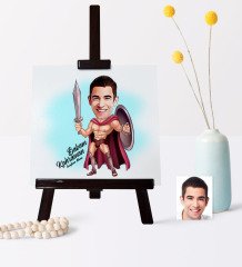 Babalar Gününe Özel Kahraman Babam Karikatür 19 x 28 CM Ahşap Şovale - 1