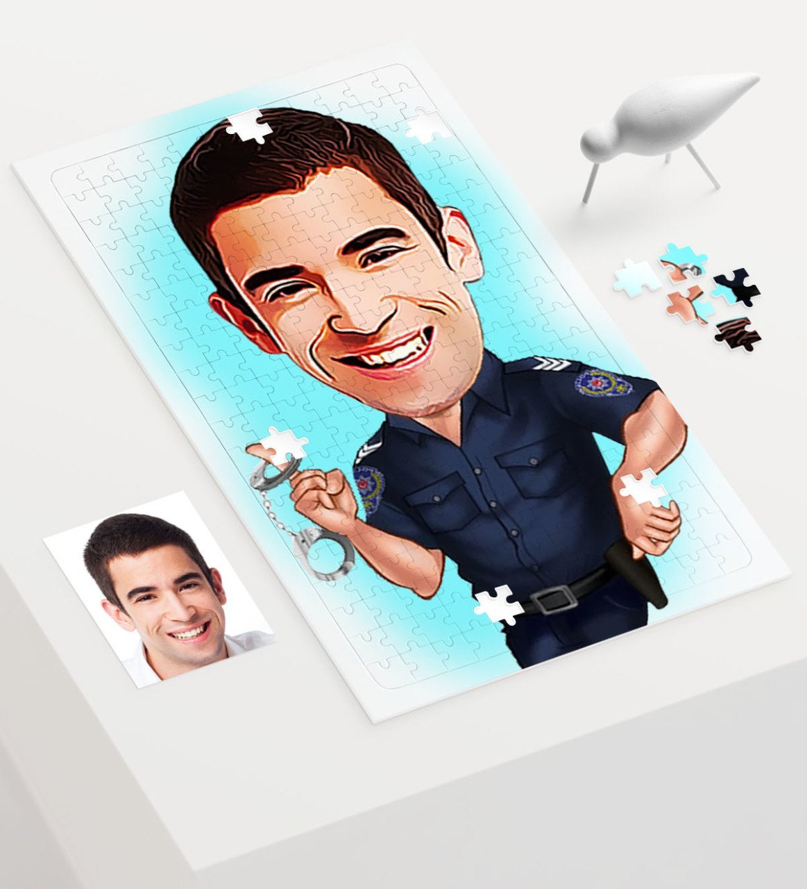 Kişiye Özel Bay Polis Karikatür 240 Parça A3 Puzzle - 2