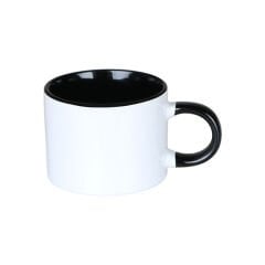 Sublimasyon Porselen Sapı ve İçi Siyah Sweet Fincan - Kutulu