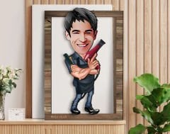 BK Gift Kişiye Özel Erkek Kuaför Karikatürlü 3D Ahşap Tablo, Sevgiliye Hediye, Arkadaşa Hediye, Yıl Dönümü Hediyesi, Doğum Günü Hediyesi-1