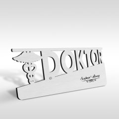 Kişiye Özel Mesleki Doktor Ahşap Masa İsimliği (Model E7)