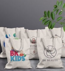 BK Gift Firmalara Özel Logolu Ham Bez Çanta (50 ADET), Toptan Bez Çanta, Logolu Çanta