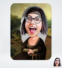 Kişiye Özel Mona Lisa Karikatürlü Sosyal Medya Dijital Profil Fotoğrafı - Model 1