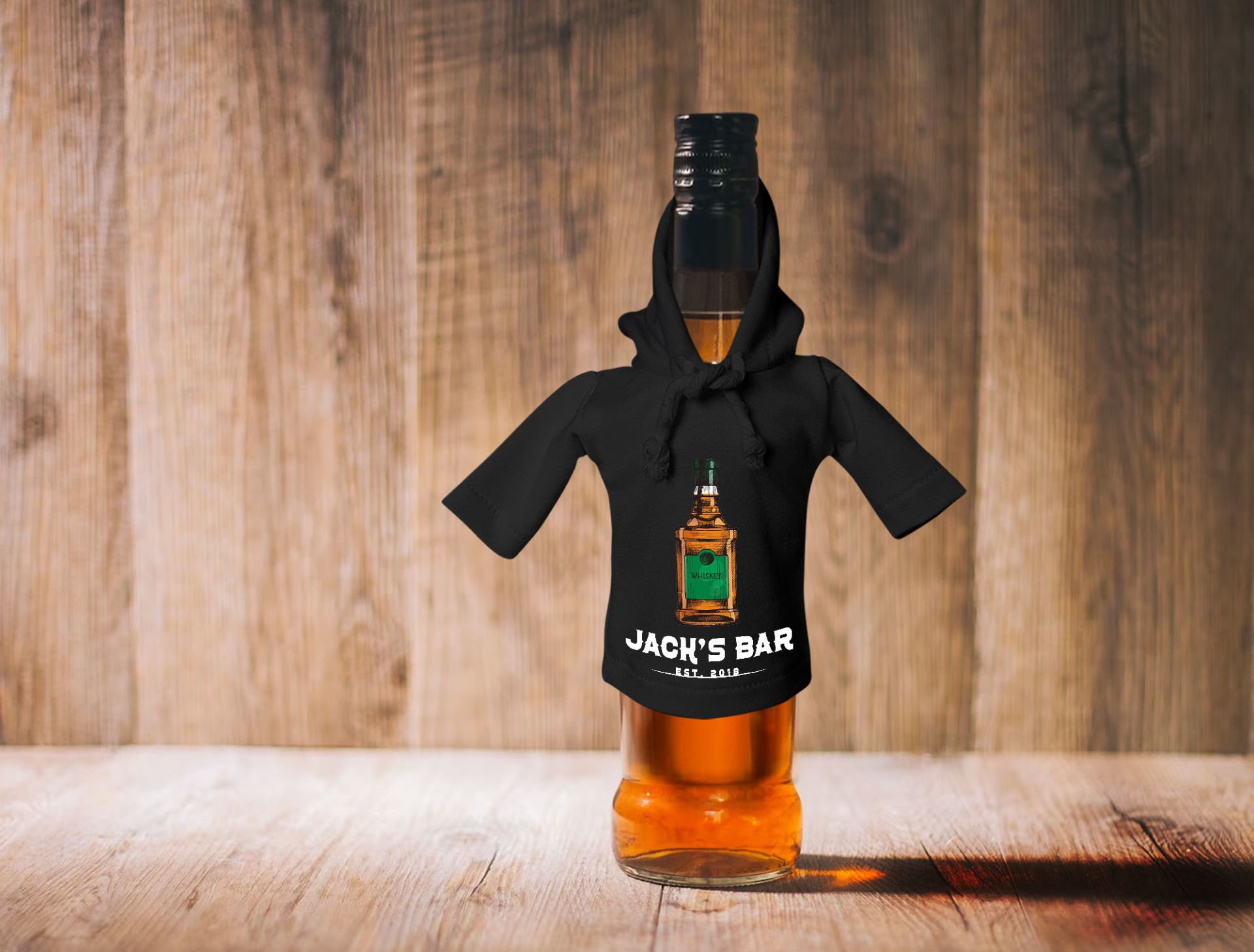 BK Gift Kişiye Özel Mini Siyah İçki Şişesi Tişörtü , Ev Bar Dekoru, Viski, Şarap, Votka, Rakı Şişesi Tişörtü, Ev Barı-17