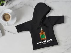 BK Gift Kişiye Özel Mini Siyah İçki Şişesi Tişörtü , Ev Bar Dekoru, Viski, Şarap, Votka, Rakı Şişesi Tişörtü, Ev Barı-17