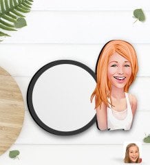 Kişiye Özel Kadın Karikatürlü Ahşap Bardak Altlığı-37