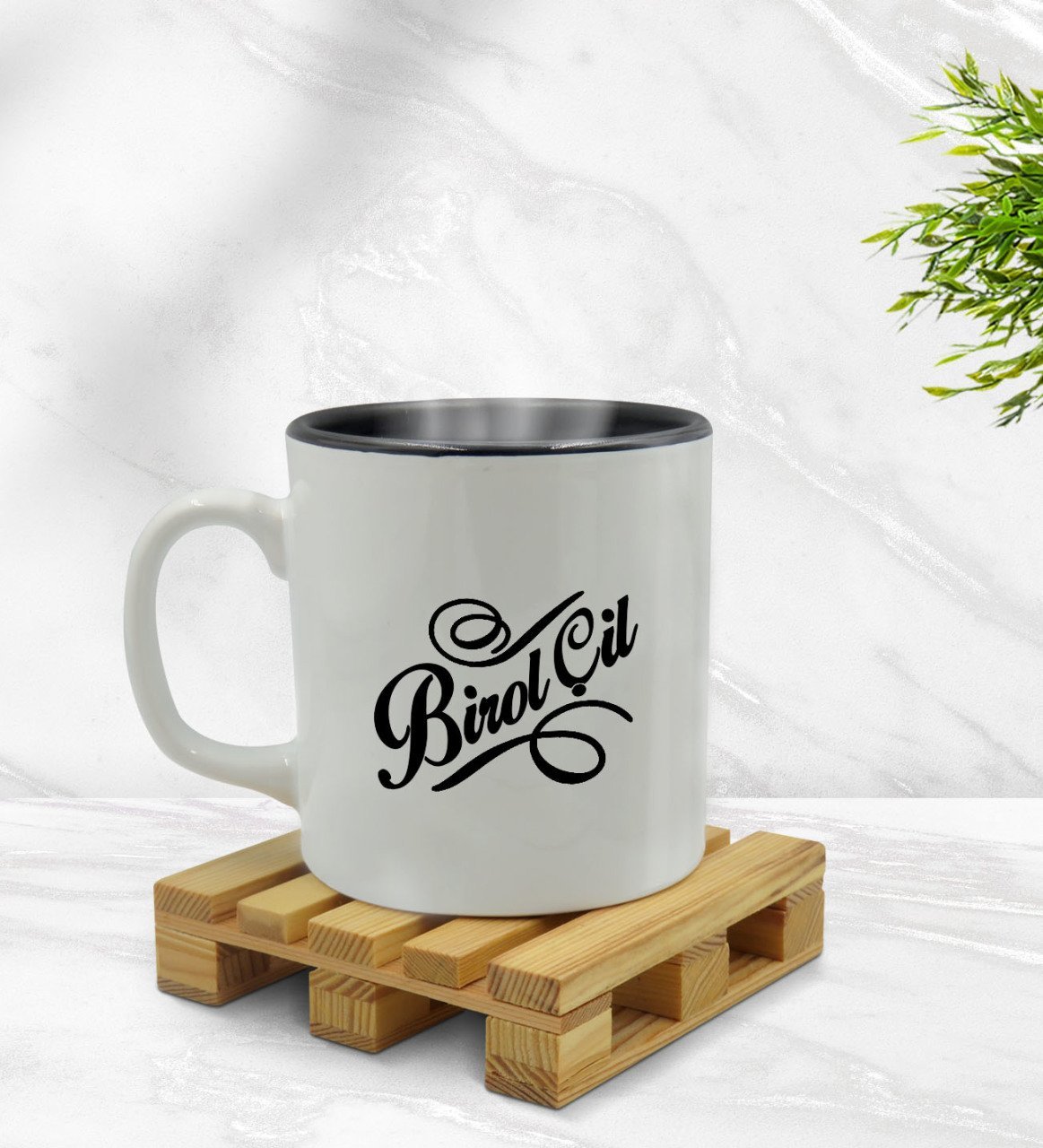 Kişiye Özel İsimli İçi Siyah Renkli Kupa Bardak Model 5