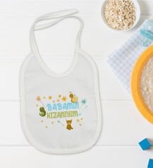 BK Kids Babamın Kızanıyım Tasarımlı Beyaz Bebek Mama Önlüğü-1