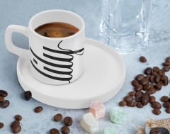 BK Gift Kişiye Özel Sunum Tabaklı İsimli Türk Kahvesi Fincanı-3, Arkadaşa Hediye, İş Hediyesi, Aileye Hediye