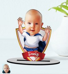 Kişiye Özel İsimli Bebek Karikatürlü Ahşap Biblo Model-3