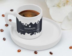 BK Gift Kişiye Özel Sunum Tabaklı İsimli Tarihli Türk Kahvesi Fincanı-6, Arkadaşa Hediye, İş Hediyesi, Aileye Hediye