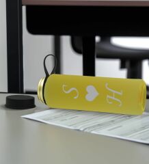 BK Gift Sevgiliye Özel İsimli Sarı Defter ve Cam Matara Hediye Seti-4, Sevgiliye Hediye, Sevgililer Günü, Yeni İş Hediyesi