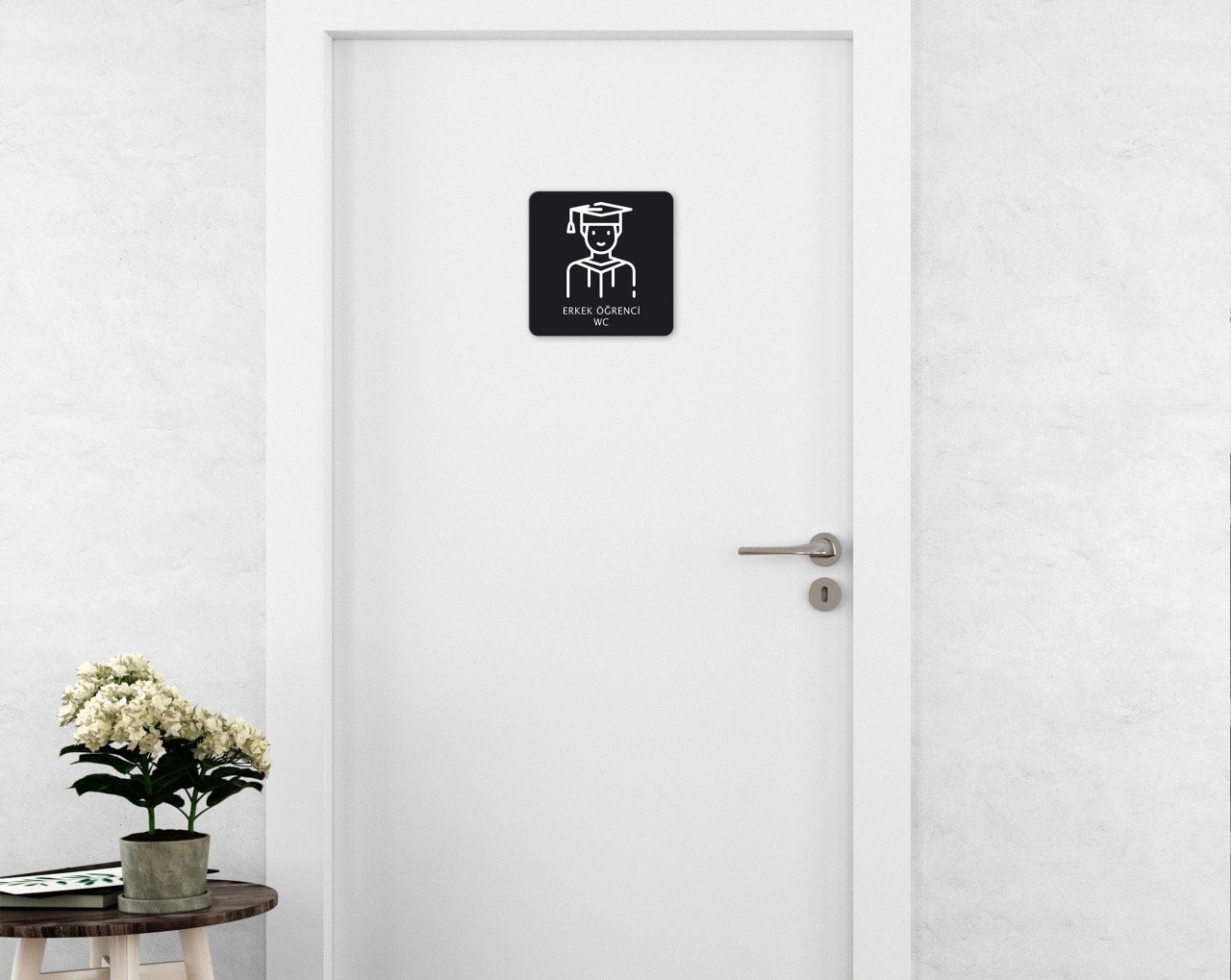 BK Home Erkek Öğrenci WC Kapı Yönlendirme Levhası