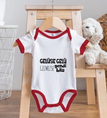 BK Kids Gelüse Gelü Tasarımlı Kırmızı Bebek Body Zıbın-1
