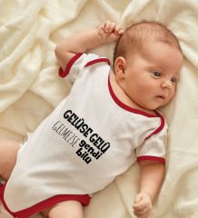 BK Kids Gelüse Gelü Tasarımlı Kırmızı Bebek Body Zıbın-1