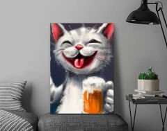 BK Gift  Beer Tasarımlı Kanvas Tablo-13 70x100cm Ev Dekorasyonu, Ev Hediyesi