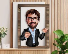 BK Gift Kişiye Özel Erkek Karikatürlü 3D Ahşap Tablo, Sevgiliye Hediye, Arkadaşa Hediye, Yıl Dönümü Hediyesi, Doğum Günü Hediyesi-1