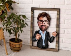 BK Gift Kişiye Özel Erkek Karikatürlü 3D Ahşap Tablo, Sevgiliye Hediye, Arkadaşa Hediye, Yıl Dönümü Hediyesi, Doğum Günü Hediyesi-1