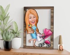 BK Gift Kişiye Özel Ev Hanımı Karikatürlü 3D Ahşap Tablo, Sevgiliye Hediye, Arkadaşa Hediye, Yıl Dönümü Hediyesi, Doğum Günü Hediyesi-1