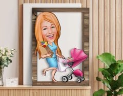 BK Gift Kişiye Özel Ev Hanımı Karikatürlü 3D Ahşap Tablo, Sevgiliye Hediye, Arkadaşa Hediye, Yıl Dönümü Hediyesi, Doğum Günü Hediyesi-1