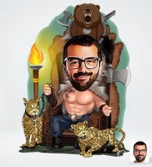 Kişiye Özel Viking Karikatürlü Sosyal Medya Dijital Profil Fotoğrafı - Model 1
