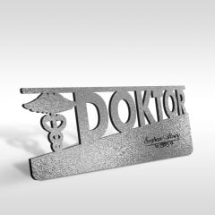 Kişiye Özel Mesleki Doktor Ahşap Masa İsimliği (Model E21)