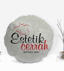 Kişiye Özel İsimli Estetik Cerrah Tasarımlı Dekoratif Kırlent Yastık-1