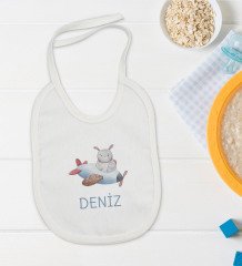 BK Kids Kişiye Özel İsimli Bebek Body Zıbın ve Mama Önlüğü Hediye Seti - Model 18