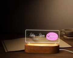 BK Gift Kişiye Özel isimli Doktor Temalı Led Işıklı Akrilik Masa İsimliği-6, Ofis Dekoru, Mesleki Hediye, Ofis Hediyeleri