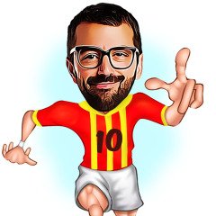 Kişiye Özel Sarı Kırmızı Futbolcu Karikatürlü Sosyal Medya Dijital Profil Fotoğrafı - Model 1