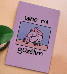 BK Gift Sert Kapaklı Lila Lastikli Defter , Arkadaşa Hediye, Yeni İş Hediyesi, Doğum Günü Hediyesi-6