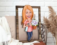 BK Gift Kişiye Özel Ev Hanımı Karikatürlü 3D Ahşap Tablo, Sevgiliye Hediye, Arkadaşa Hediye, Yıl Dönümü Hediyesi, Doğum Günü Hediyesi-2