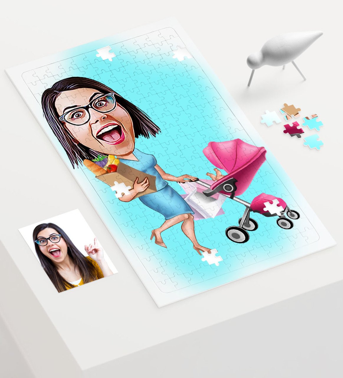 Kişiye Özel Ev Hanımı Karikatür 240 Parça A3 Puzzle - 1