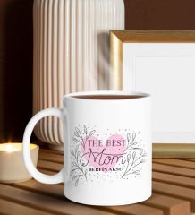 BK Gift Kişiye Özel İsimli Anneler Günü  Beyaz Kupa ve Papatya Kolye Hediye Seti, Anneler Günü Hediyeleri, Anneye Hediye-3