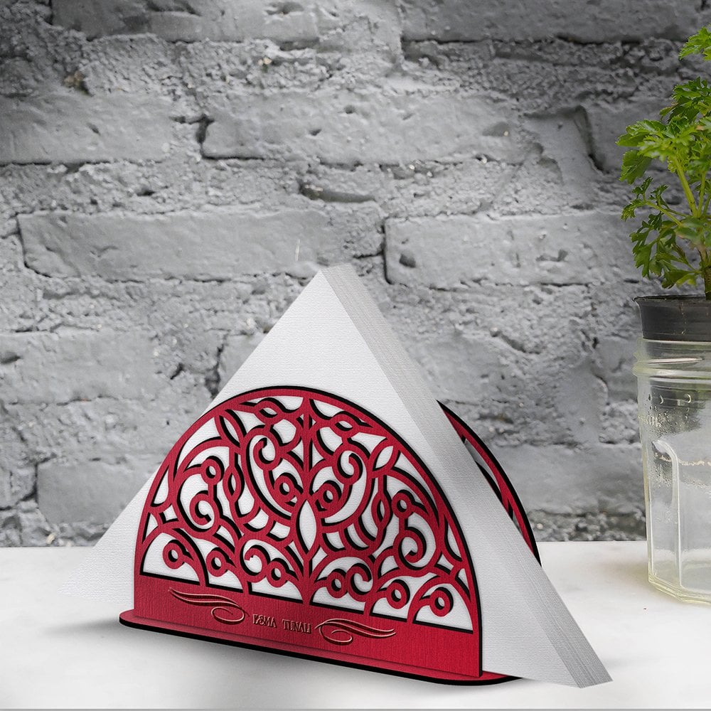 Kişiye Özel Ahşap Peçetelik - Model 5-2