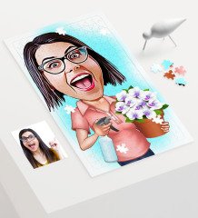 Kişiye Özel Ev Hanımı Karikatür 240 Parça A3 Puzzle - 2