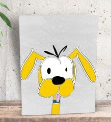 BK Gift A Dog In A Color Tasarımlı Dekoratif Mini Kanvas Tablo 15x20cm-1