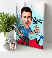 Kişiye Özel Bay Antrenör Karikatür Kanvas Tablo (30 x 50 cm.)