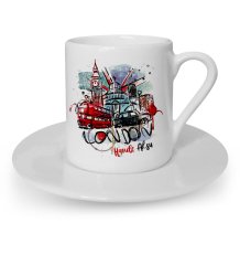 Kişiye Özel London Tasarımlı Türk Kahvesi Fincanı - 1
