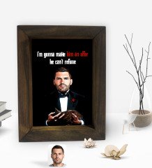 Kişiye Özel Godfather Baba Karikatürlü Dekoratif Doğal Masif Ahşap Çerçeve 15x20cm-4