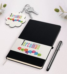 Kişiye Özel Tercüman Siyah Defter Kalem Ve Anahtarlık Hediye Seti