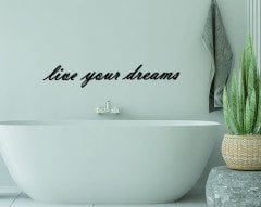 BK Home Live Your Dreams Ahşap Duvar Yazısı