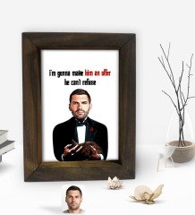 Kişiye Özel Godfather Baba Karikatürlü Dekoratif Doğal Masif Ahşap Çerçeve 15x20cm-9