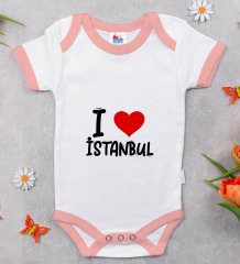 BK Kids I Love Şehir Serisi Pembe Bebek Body Zıbın - Model 1