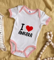 BK Kids I Love Şehir Serisi Pembe Bebek Body Zıbın - Model 1