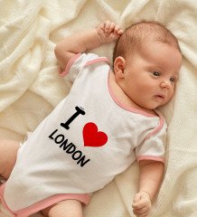 BK Kids I Love Şehir Serisi Pembe Bebek Body Zıbın - Model 1