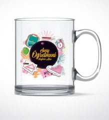 Kişiye Özel Sınıf Öğretmeni Cam Kupa Bardak - 4